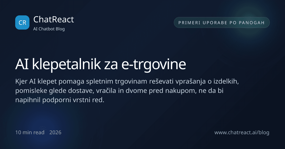 Ilustracija članka o AI klepetalniku za e‑trgovine