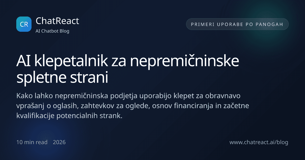 Ilustracija članka o AI klepetalniku za nepremičninske spletne strani