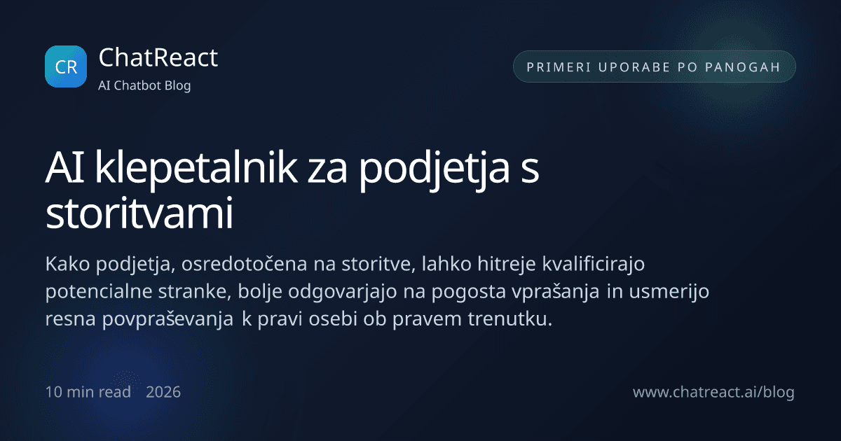 Ilustracija članka: AI klepetalnik za podjetja s storitvami
