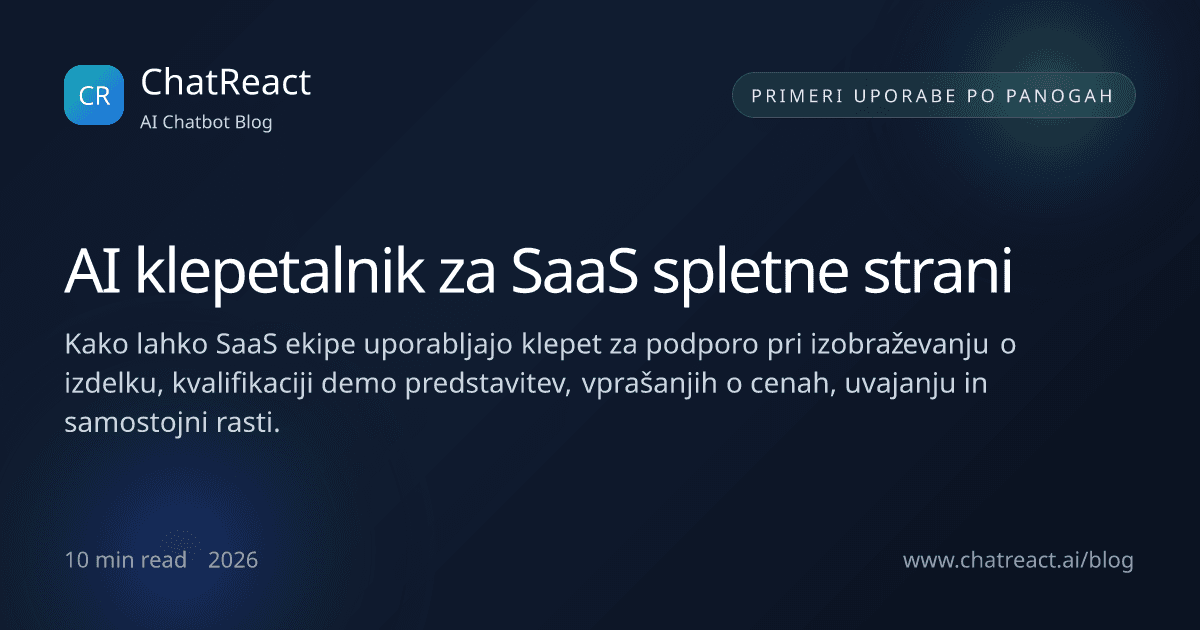 Ilustracija članka o AI klepetalniku za SaaS spletne strani