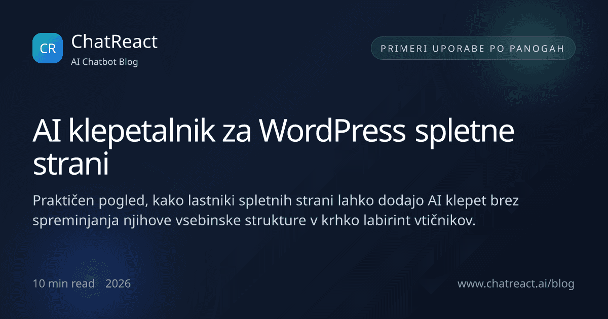 Ilustracija članka AI klepetalnik za WordPress spletne strani