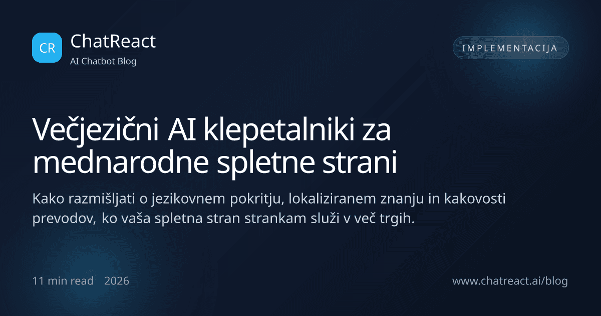 Ilustracija članka: Večjezični AI klepetalniki za mednarodne spletne strani