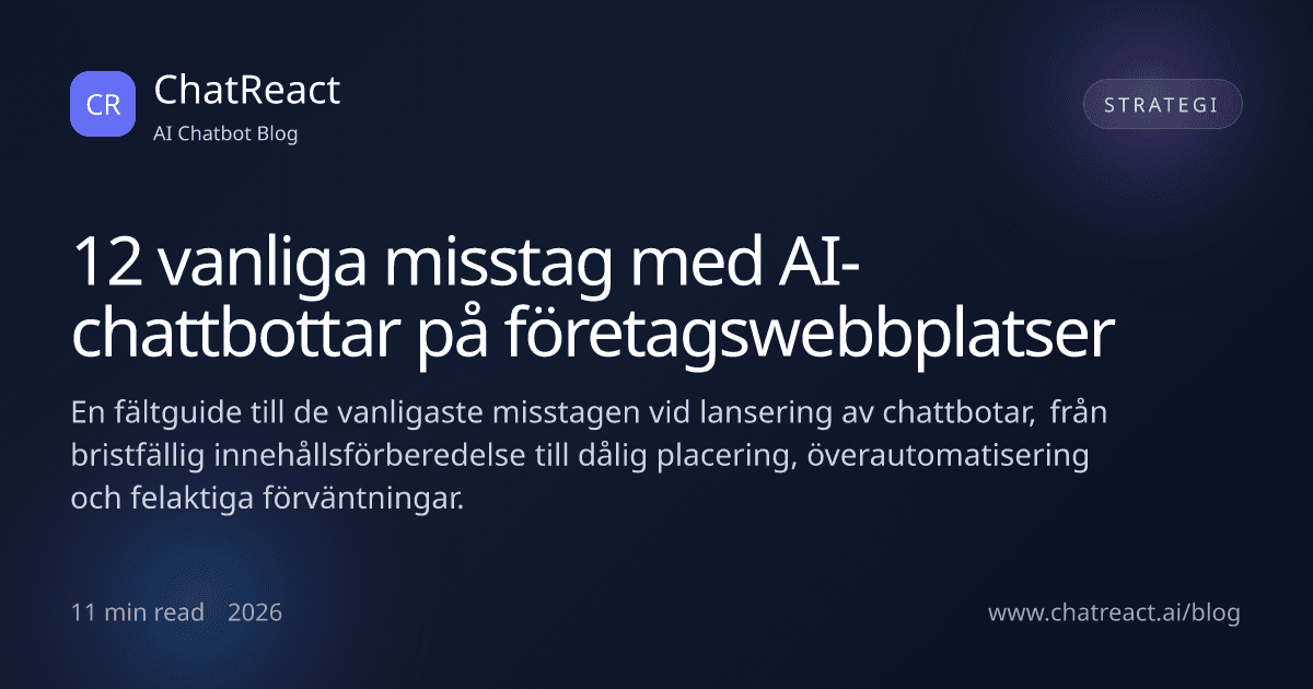 Illustration till artikeln 12 vanliga misstag med AI-chattbottar på företagswebbplatser