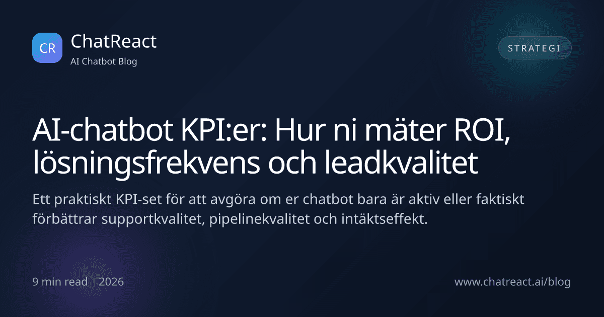 Illustration till artikeln AI-chatbot KPI:er: Hur ni mäter ROI, lösningsfrekvens och leadkvalitet