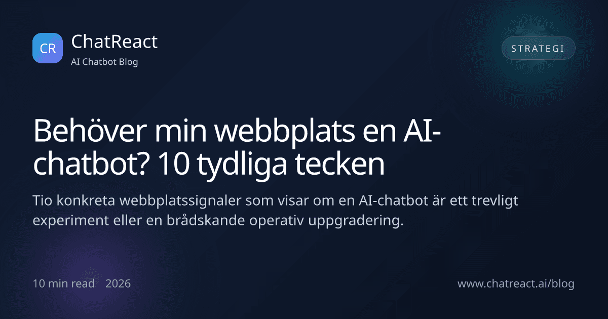 Behöver min webbplats en AI-chatbot? Illustration för artikel om 10 tydliga tecken